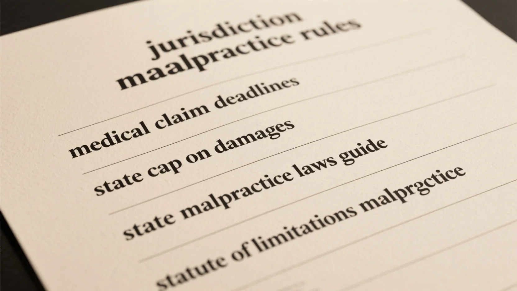 Comprehensive Guide to State Malpractice Laws: Statutes of Limitations, Damage Caps, Claim Deadlines & Jurisdiction Rules